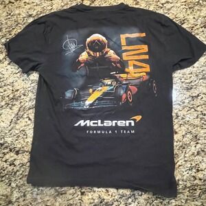 McLaren F1 Team Lando Norris LN4 Graphic T-Shirt Mens Small Black Formula 1‎ Tee